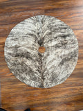 32" Brindle Salt & Pepper -  Cowhide Christmas Tree Skirt